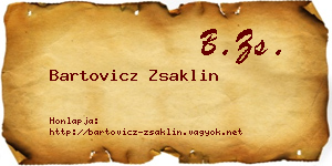 Bartovicz Zsaklin névjegykártya